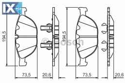 Σετ τακάκια, δισκόφρενα BOSCH 0986494349