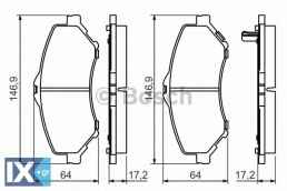 Σετ τακάκια, δισκόφρενα BOSCH 0986494493