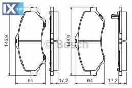 Σετ τακάκια, δισκόφρενα BOSCH 0986494493