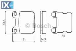 Σετ τακάκια, δισκόφρενα BOSCH 0986494523