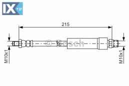 Ελαστικός σωλήνας φρένων BOSCH 1987476142