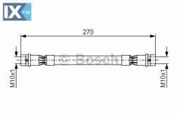 Ελαστικός σωλήνας φρένων BOSCH 1987476404