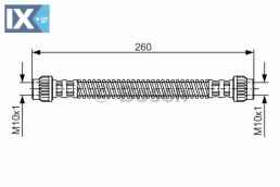 Ελαστικός σωλήνας φρένων BOSCH 1987476869