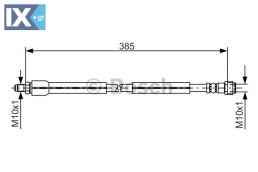 Ελαστικός σωλήνας φρένων BOSCH 1987476949