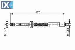 Ελαστικός σωλήνας φρένων BOSCH 1987476951