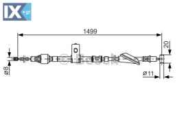 Ντίζα, φρένο ακινητοποίησης BOSCH 1987477793