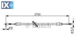 Ντίζα, φρένο ακινητοποίησης BOSCH 1987477901