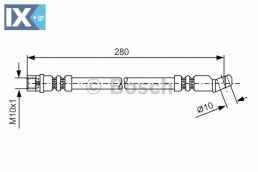 Ελαστικός σωλήνας φρένων BOSCH 1987481014