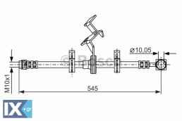 Ελαστικός σωλήνας φρένων BOSCH 1987481077