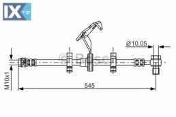 Ελαστικός σωλήνας φρένων BOSCH 1987481078