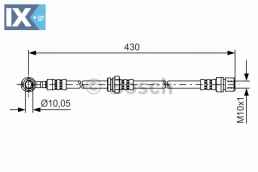 Ελαστικός σωλήνας φρένων BOSCH 1987481384