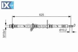 Ελαστικός σωλήνας φρένων BOSCH 1987481594