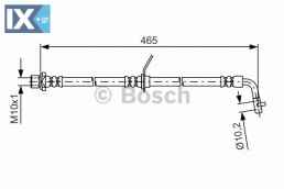 Ελαστικός σωλήνας φρένων BOSCH 1987481613