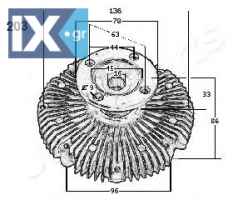 Συμπλέκτης, βεντιλατέρ ψυγείου JAPANPARTS VC203