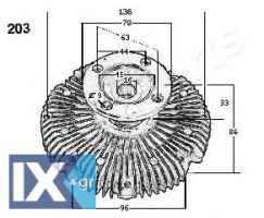 Συμπλέκτης, βεντιλατέρ ψυγείου JAPANPARTS VC203