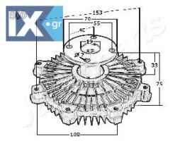 Συμπλέκτης, βεντιλατέρ ψυγείου JAPANPARTS VC500