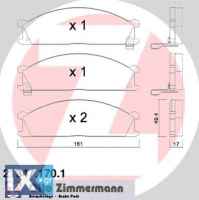 Σετ τακάκια, δισκόφρενα ZIMMERMANN 213471701