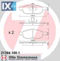 Σετ τακάκια, δισκόφρενα ZIMMERMANN 213941801