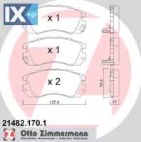 Σετ τακάκια, δισκόφρενα ZIMMERMANN 214821701