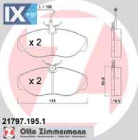 Σετ τακάκια, δισκόφρενα ZIMMERMANN 217971951