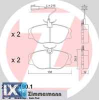 Σετ τακάκια, δισκόφρενα ZIMMERMANN 231681901