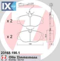 Σετ τακάκια, δισκόφρενα ZIMMERMANN 231681901