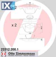 Σετ τακάκια, δισκόφρενα ZIMMERMANN 233122001