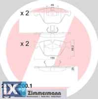 Σετ τακάκια, δισκόφρενα ZIMMERMANN 233122001