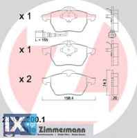 Σετ τακάκια, δισκόφρενα ZIMMERMANN 233922001