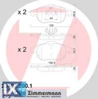 Σετ τακάκια, δισκόφρενα ZIMMERMANN 234022001