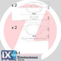 Σετ τακάκια, δισκόφρενα ZIMMERMANN 234401751