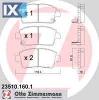 Σετ τακάκια, δισκόφρενα ZIMMERMANN 235101601