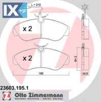 Σετ τακάκια, δισκόφρενα ZIMMERMANN 236031951