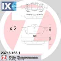 Σετ τακάκια, δισκόφρενα ZIMMERMANN 237161651