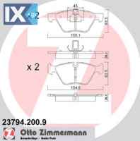 Σετ τακάκια, δισκόφρενα ZIMMERMANN 237942009