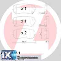 Σετ τακάκια, δισκόφρενα ZIMMERMANN 243201551