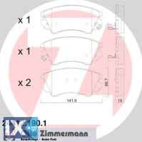 Σετ τακάκια, δισκόφρενα ZIMMERMANN 244121901