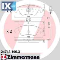 Σετ τακάκια, δισκόφρενα ZIMMERMANN 247431903