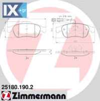 Σετ τακάκια, δισκόφρενα ZIMMERMANN 251801902