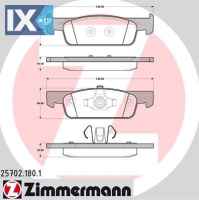 Σετ τακάκια, δισκόφρενα ZIMMERMANN 257021801