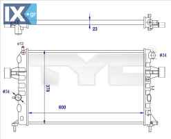 Ψυγείο, ψύξη κινητήρα TYC 7250038R