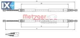 Ντίζα, φρένο ακινητοποίησης METZGER 116796