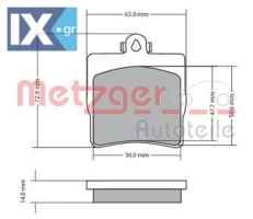 Σετ τακάκια, δισκόφρενα METZGER 1170016