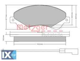 Σετ τακάκια, δισκόφρενα METZGER 1170146