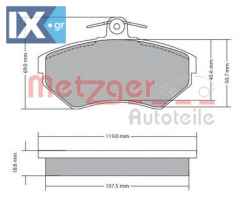 Σετ τακάκια, δισκόφρενα METZGER 1170214