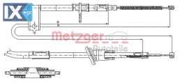 Ντίζα, φρένο ακινητοποίησης METZGER 172512