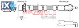 Ελαστικός σωλήνας φρένων METZGER 4110007