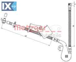 Ελαστικός σωλήνας φρένων METZGER 4110808