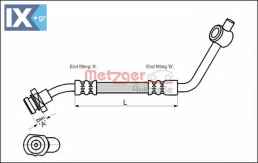 Ελαστικός σωλήνας φρένων METZGER 4112529