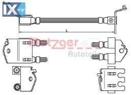 Ελαστικός σωλήνας φρένων METZGER 4112539